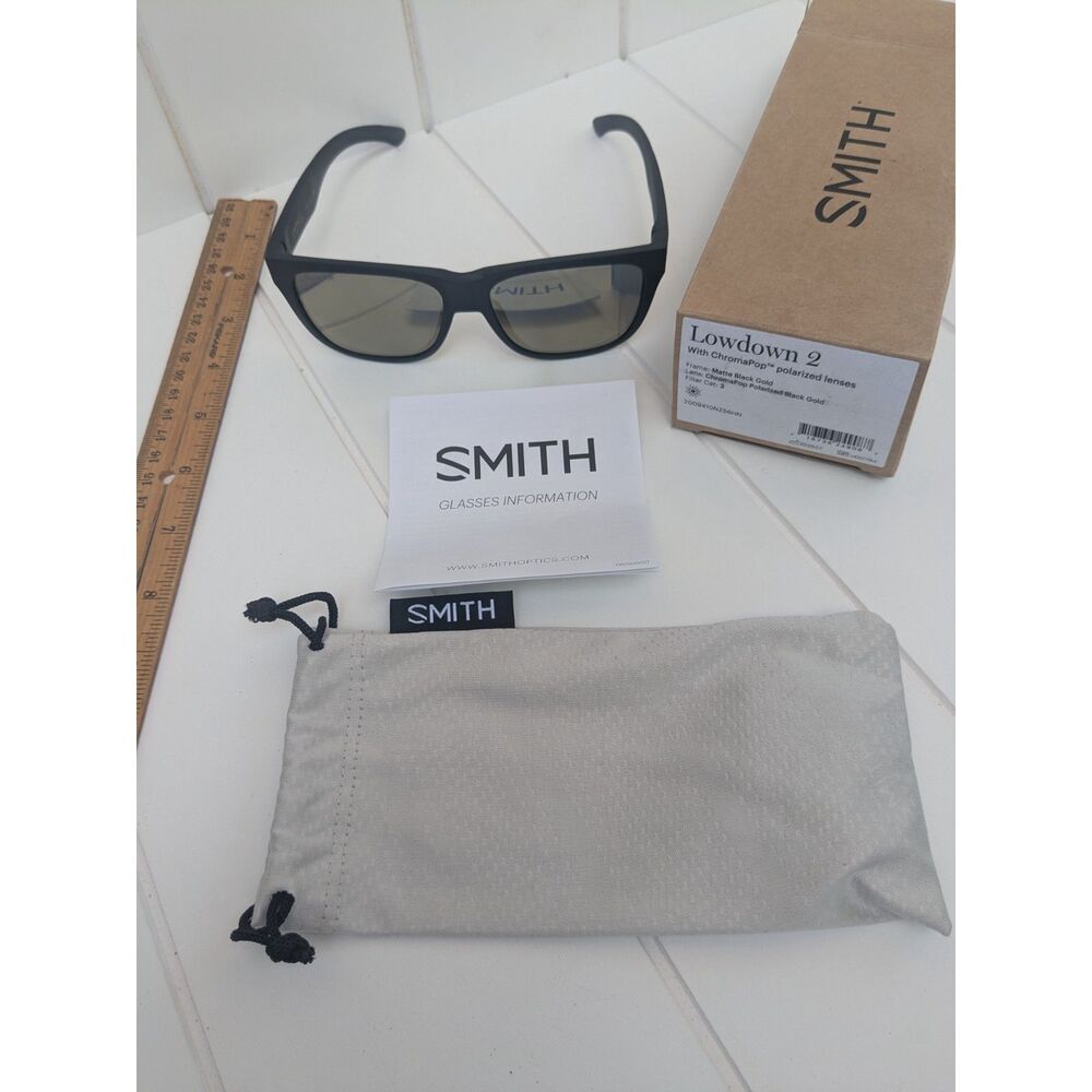 Smith Lowdown 2 Chromapop Sunglasses - NWT - Matte Black Gold